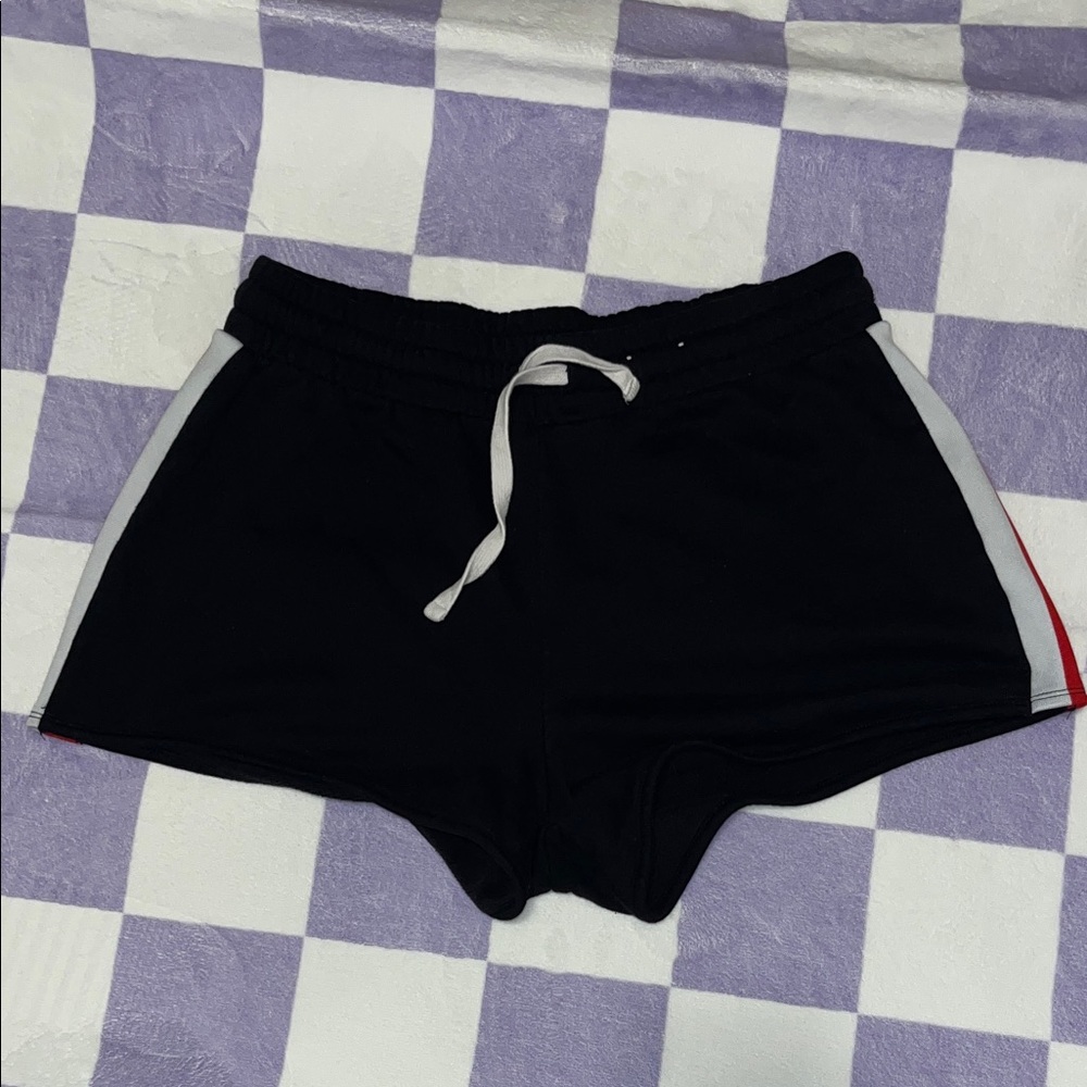 Flirtitude Black Shorts with white and Red stripes on the side